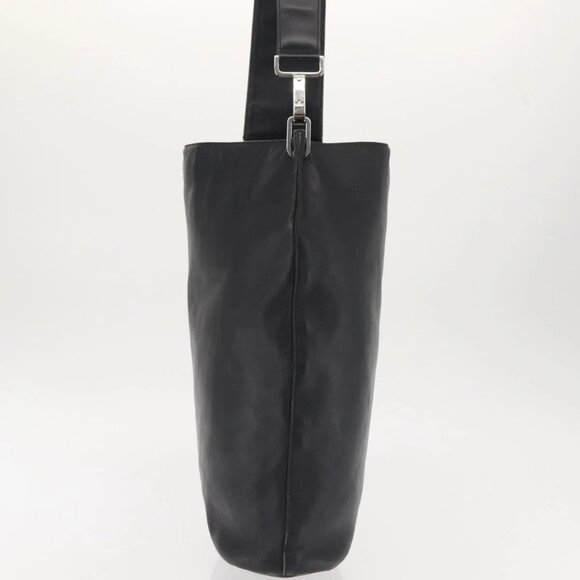 GUCCI Shoulder Bag Leather Black Silver Auth 143208 - Picture 6 of 16